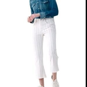 Citizens Of Humanity Jeans Drew Fray High Rise Crop Flare Jeans Creme Denim Boho